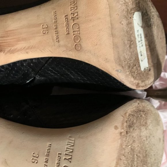 JIMMY CHOO METALLIC SNAKE SKINWITH STUD HEELS 102 THIERY - Picture 7 of 11